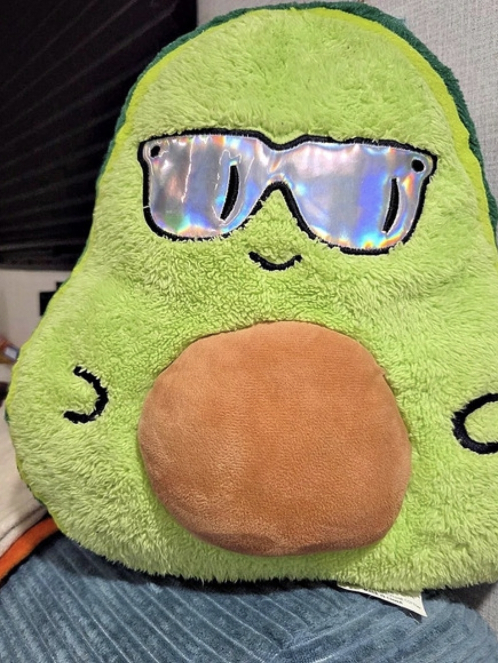 Super Cool Avocado Plush Toy with Holographic Sunglasses